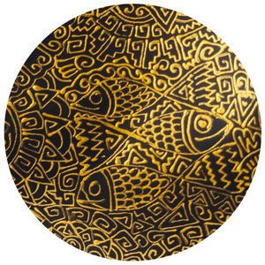 Gold-painted fish detail on Golden Whisper